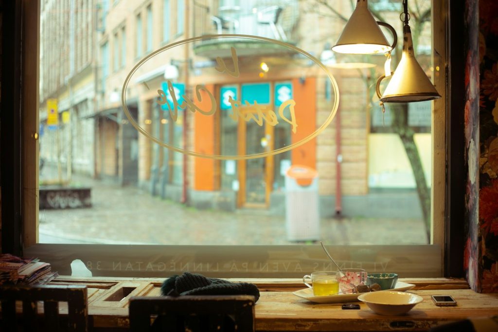 Coffee in a cozy cafe setting for a slower October morning